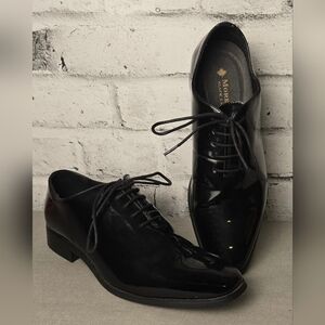 Moretti Black Label Bernardino Dress Shoes 9.5 Patent Oxford Formal